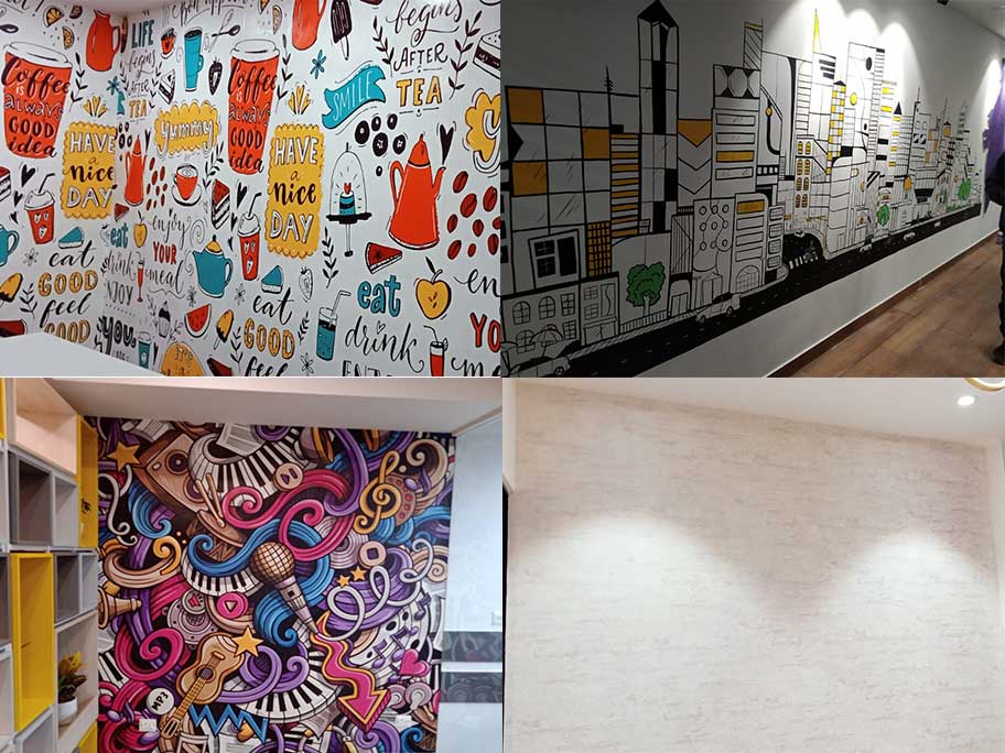 Wallpaper work done by ViVi Decors, Gurgaon